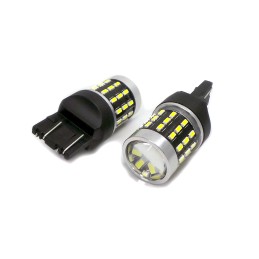 LED spuldze 7443 12-24V CANBUS 1800lm balta ar lēcu