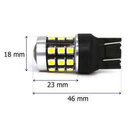 LED lampa 7443 12-24V CANBUS 1400lm vit med en lins