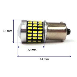 LED BA15S 12-24V CANBUS 2100 Im wit bol met een lens