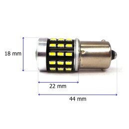 Светодиодная лампа BA15S 12-24V CANBUS 1500lm белая с линзой