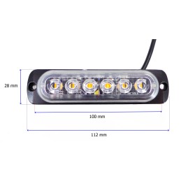 Peruutusvalo 6 LED 12V-24V lamppu, valkoinen