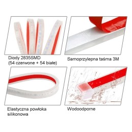 FLEX LED-Türbeleuchtung, weiß und rot, universal