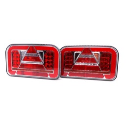 Stor triangel LED lampa, dynamisk L + R riktning, 12-24V